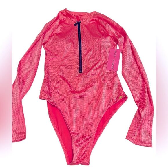 Betsey Johnson Scuba Zip Up Swimsuit - Picture 2 of 13